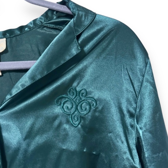 Vintage Inner Most Silky Emerald Green Long Sleeve Nightgown Women’s Size XS - Picture 4 of 10